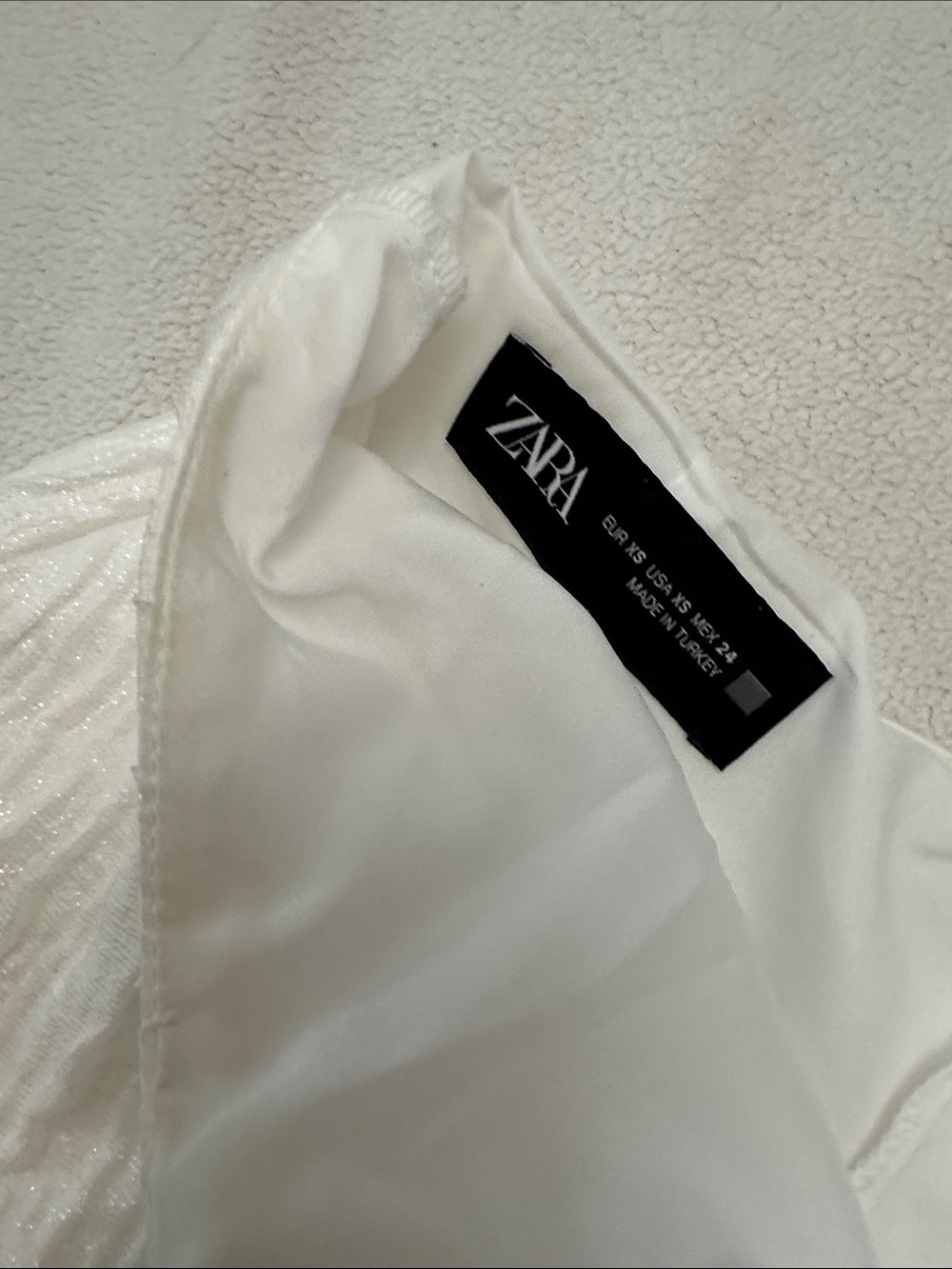 Zara Cream Textured Ruffle Mini Skort - Picture 2 of 5